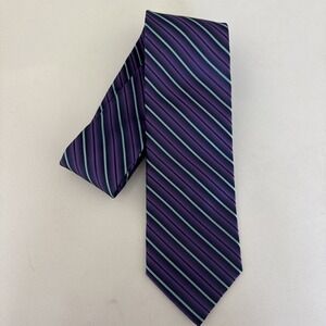 Stafford‎ Tailored Culture Men's Purple Silk Striped Tie Polyester Necktie